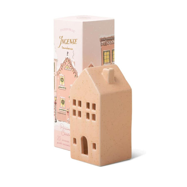 Pink Townhouse Ceramic Incense Holder