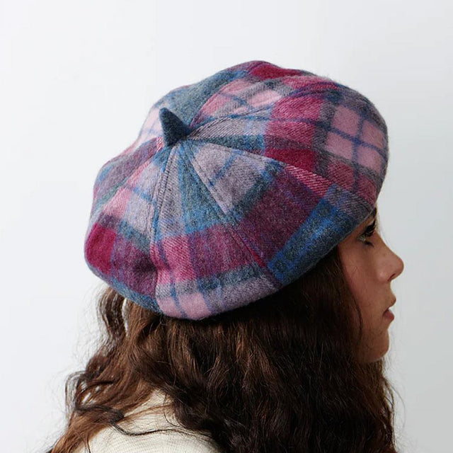 Pink and Blue Tartan Lambswool Bunnet