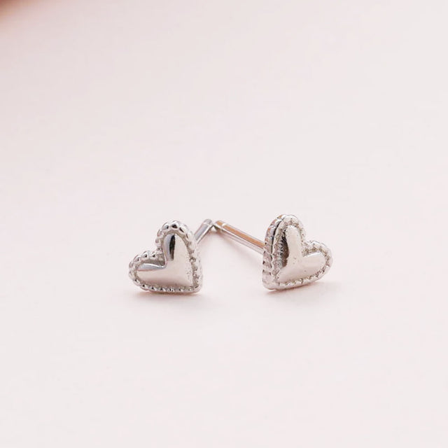 So Proud of You Heart Earrings in Silver