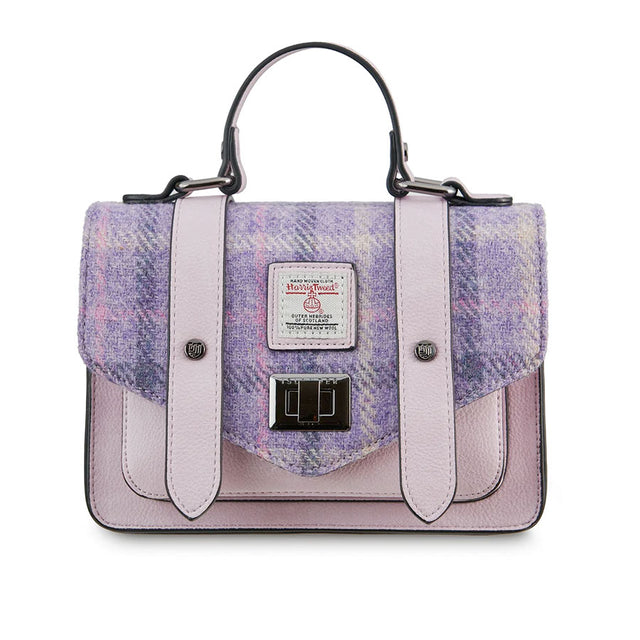 Islander Harris Tweed Purple Tartan Mini Satchel