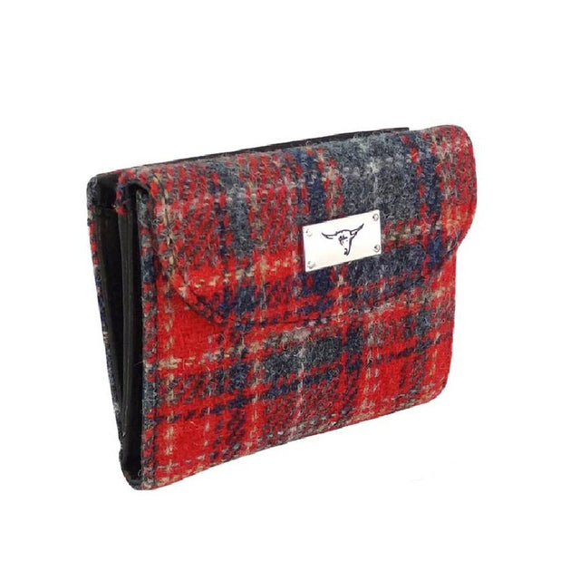 Harris Tweed Red & Grey Tartan Jura Wallet
