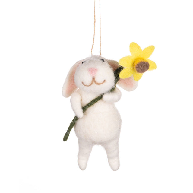 Rabbit and Daffodil Felt Decoration