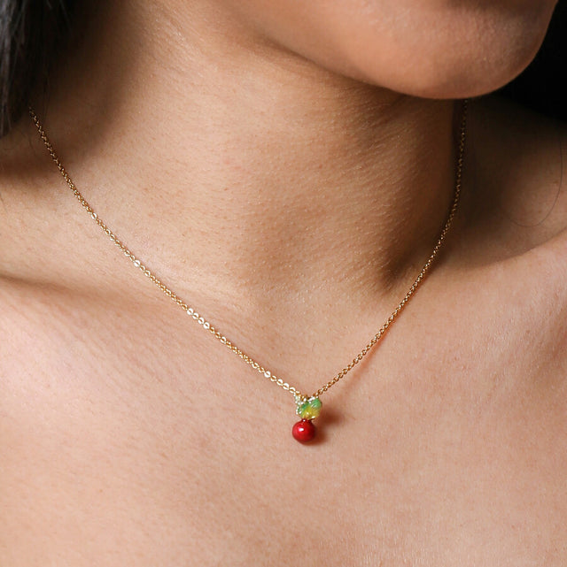 Lisa Angel Radish Pendant Necklace in Gold on Model