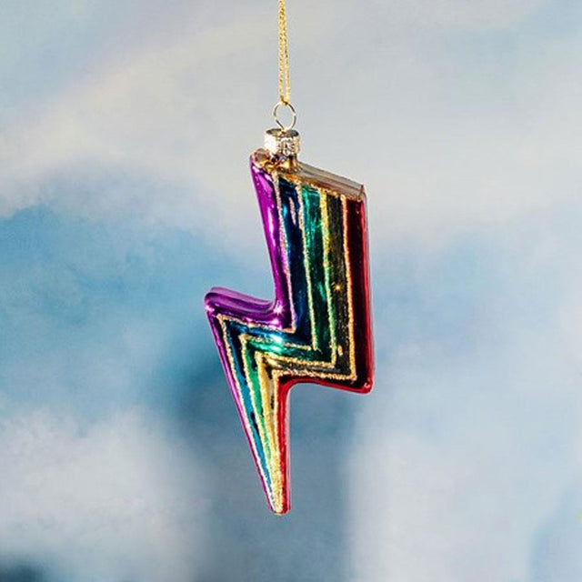 Rainbow Lightening Bolt Shaped Bauble