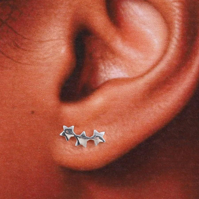 Reach for the Stars Mini Stars Silver Stud Earrings 3