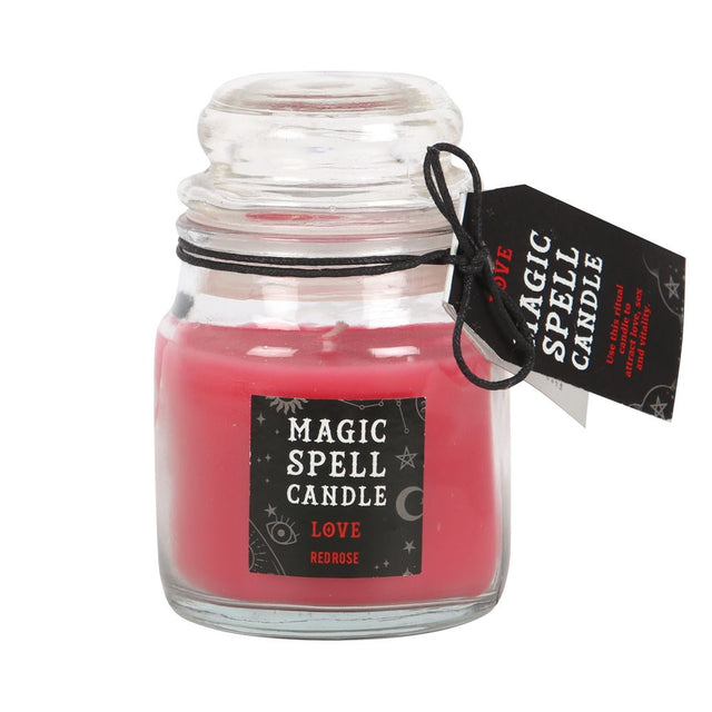 Love Red Rose Spell Candle in Glass Jar