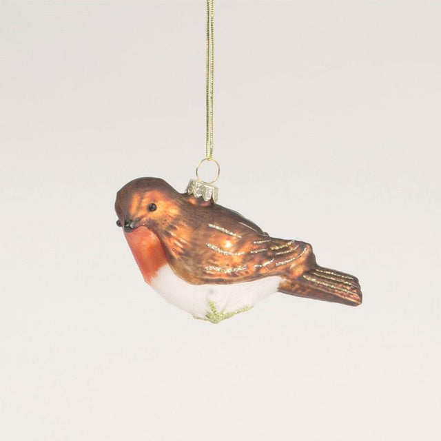 Robin Figurine Glass Bauble Sass & Belle