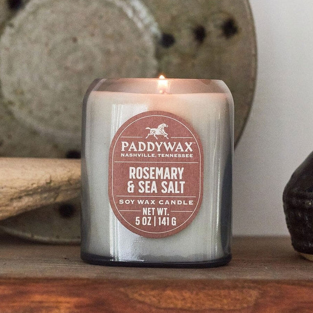 Rosemary & Sea Salt Glass Candle in Situ