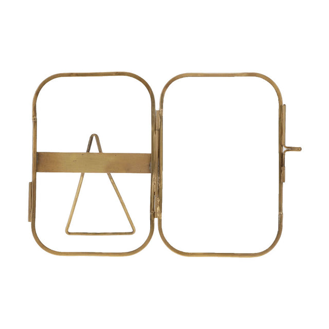 Small Rounded Brass Standing Frame Open