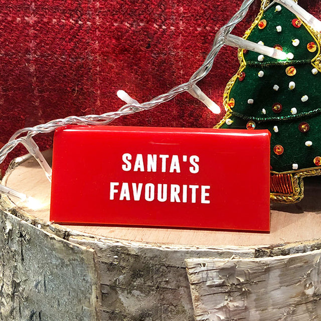 Santa's Favourite Red Mini Desk Sign