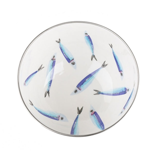 Shoeless Joe Sardine Repeat Print Stainless Steel Bowl