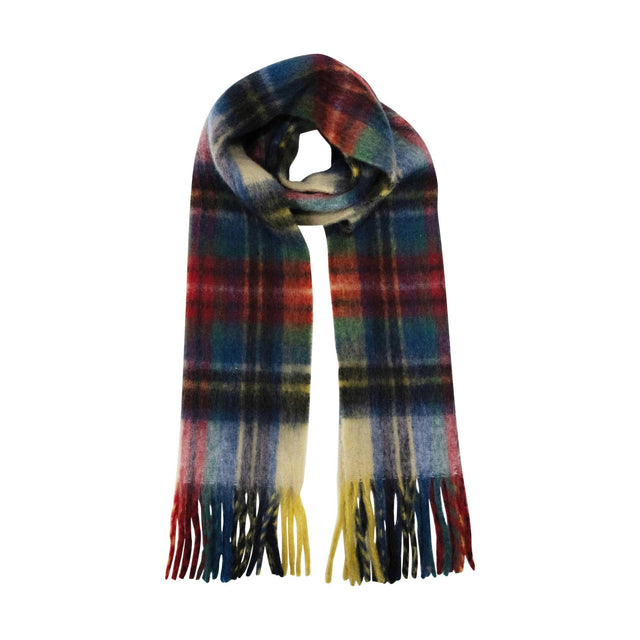 Fluffy Yellow, Red, Green & Blue Tartan Heritage Scarf