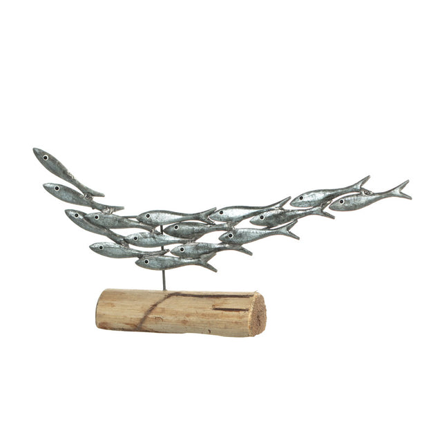 Mini Shoal of Fish Metal and Wood Sculpture