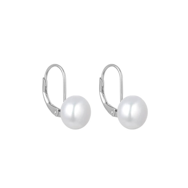 Pearl Drop Earrings in Silver