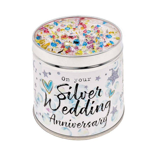 Best Kept Secrets Silver Wedding Anniversary Candle Tin