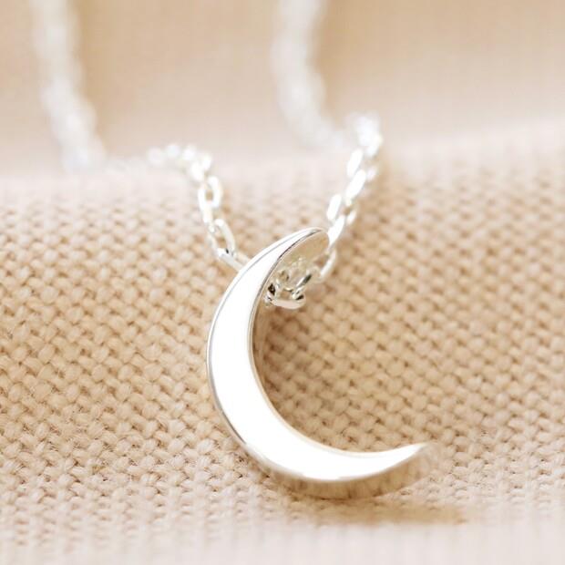 Silver Crescent Moon Necklace Lisa Angel