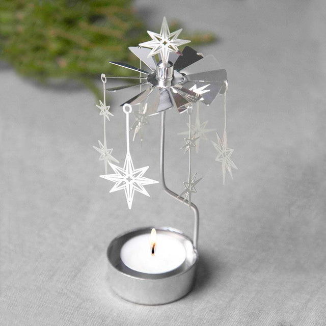 Silver North Star Tea Light Rotary