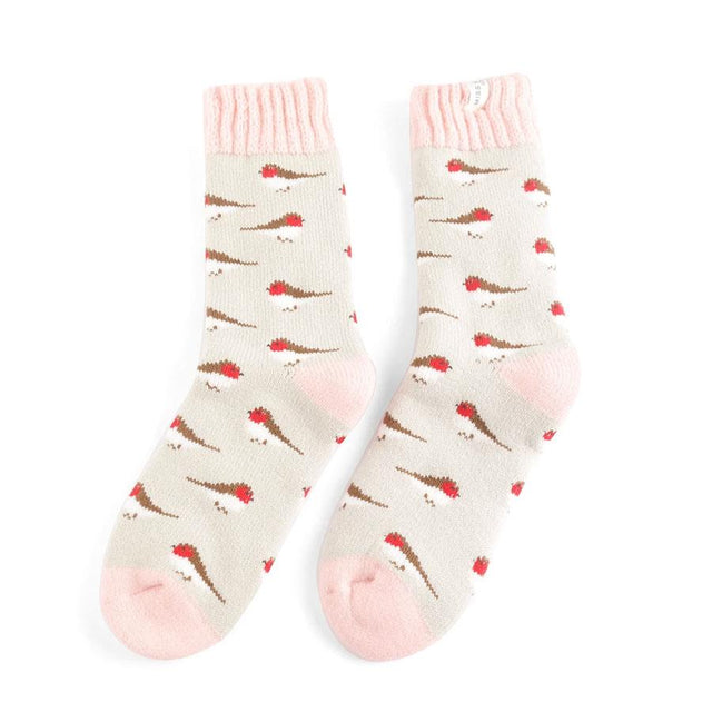 Silver Winter Little Robins Women's Socks