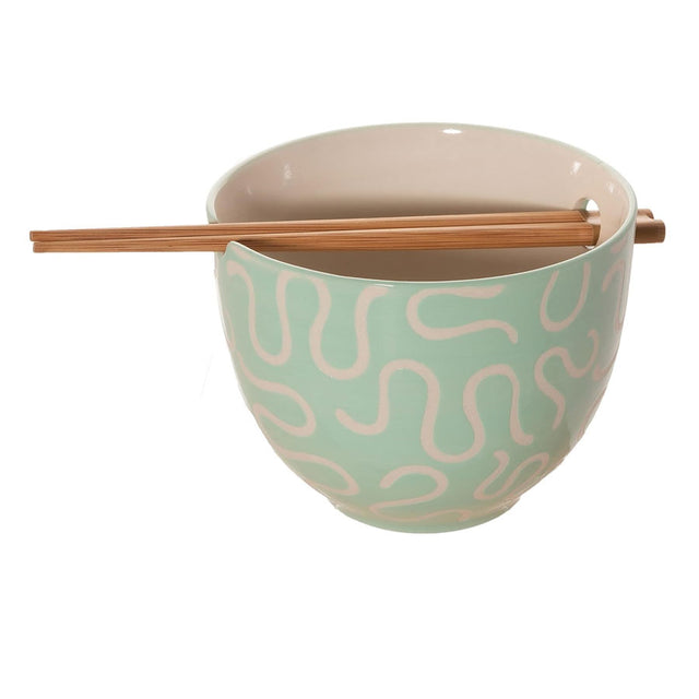 Squiggle Mint Green Noodle Bowl