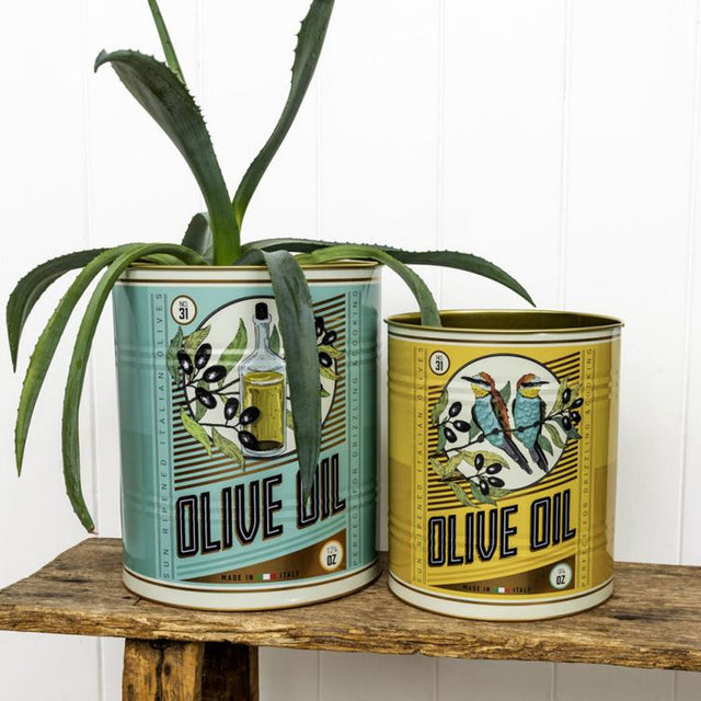 Large Olive Oil Storage Tins Set