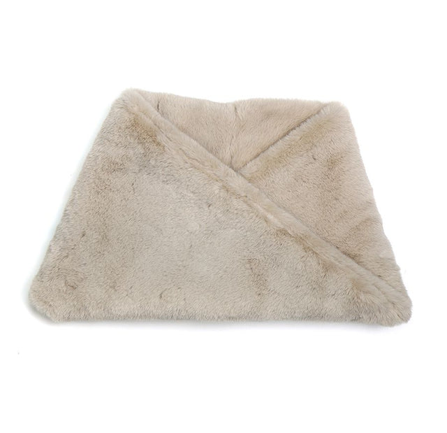 Pale Taupe Faux Fur Twist Snood Pom Boutique