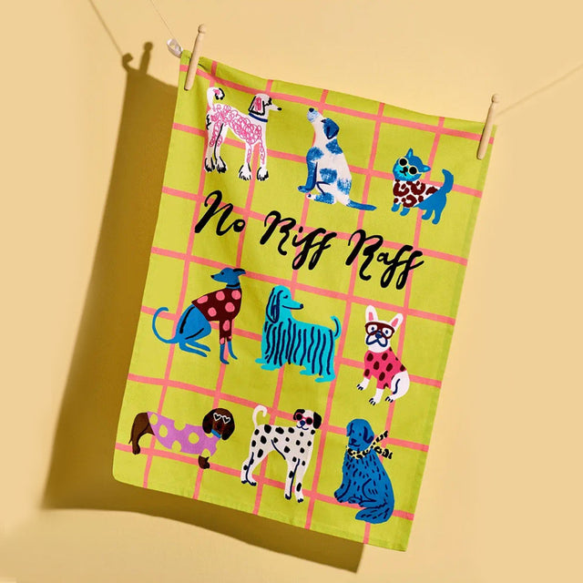 No Riff Raff Dogs Tea Towel