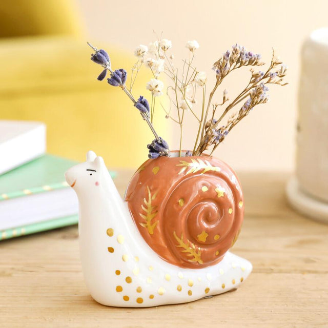 Tiny Snail Ceramic Bud Vase Lisa Angel