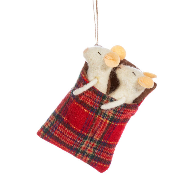 Two Mice in a Bed Hanging Decoration