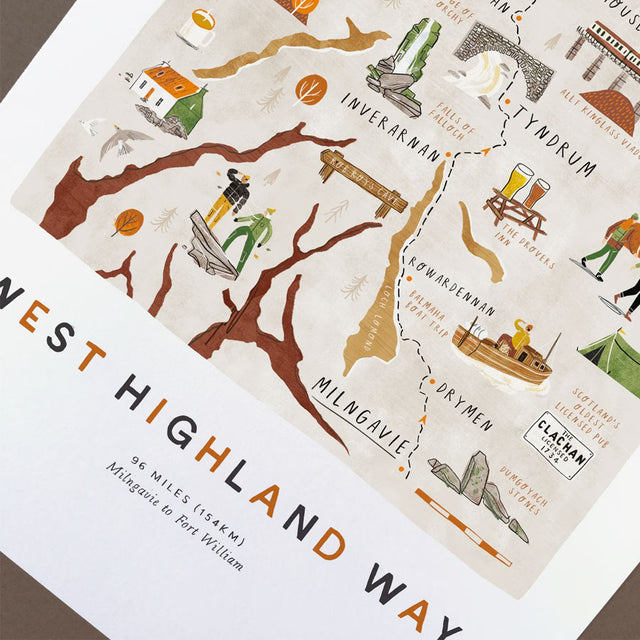 West Highland Way Print with Hanger Close Up