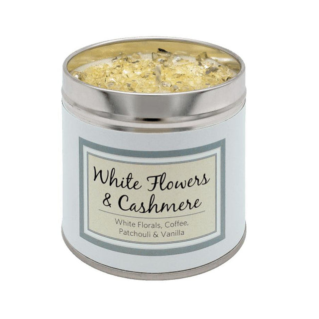 White Flowers & Cashmere Candle Tin