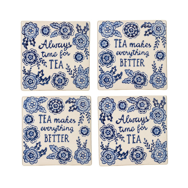 Blue Willow Coasters Set