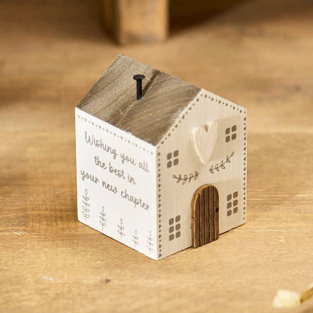 Rustic Wood Chunky House Block - Wishing You All The Best