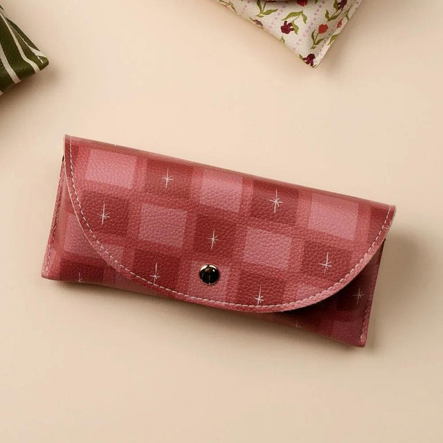 Check Printed Glasses Case