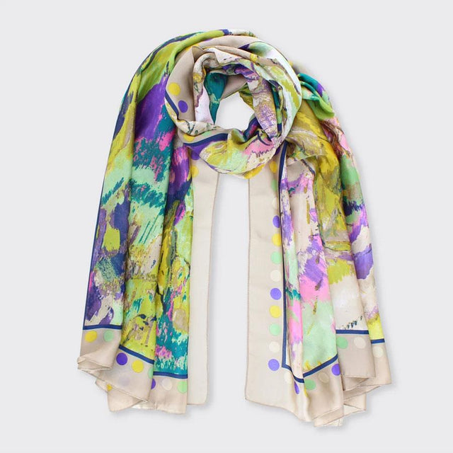 Mocha and Mutli Colour Cassie Long Scarf