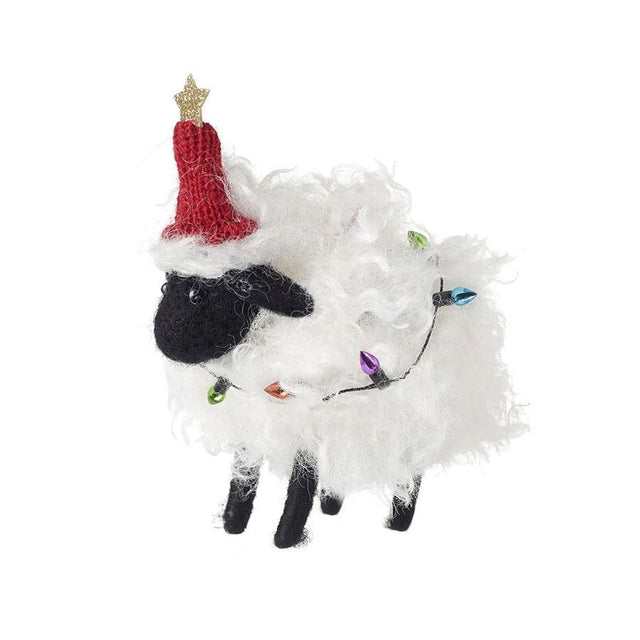 Woolly Sheep with Fairy Lights Decoration