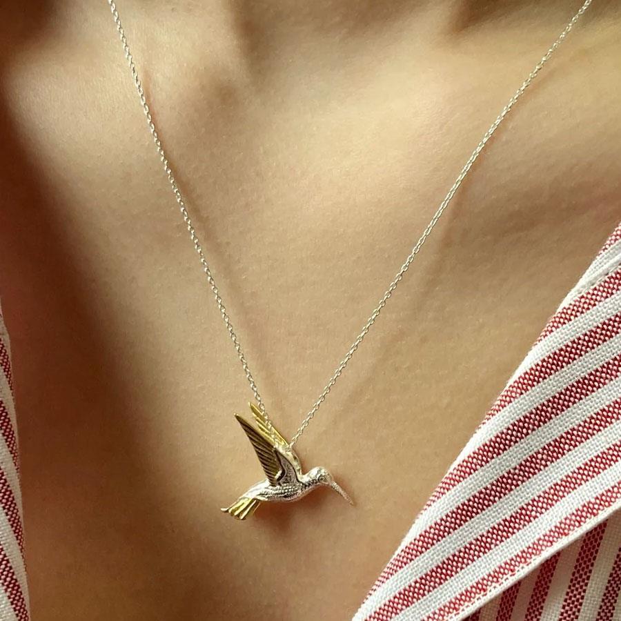 Hummingbird pendant sale gold