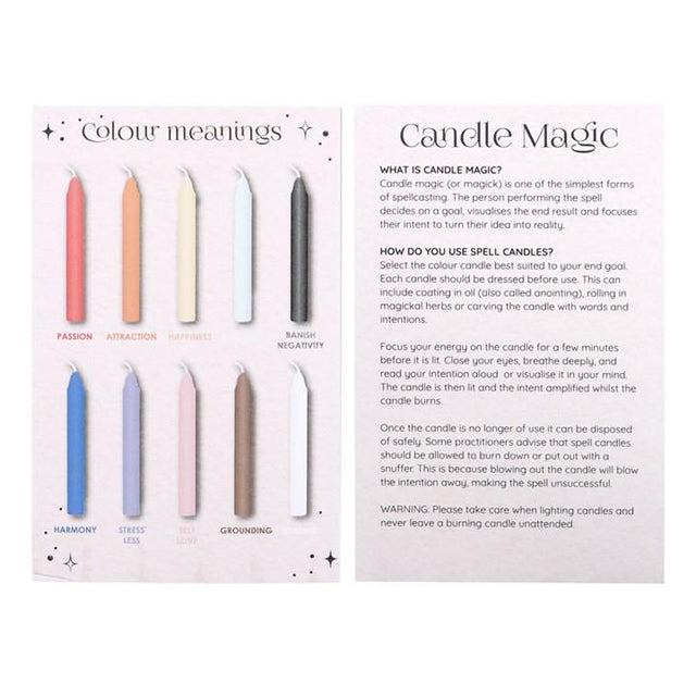 Mixed Colour Unscented Spell Candle Set