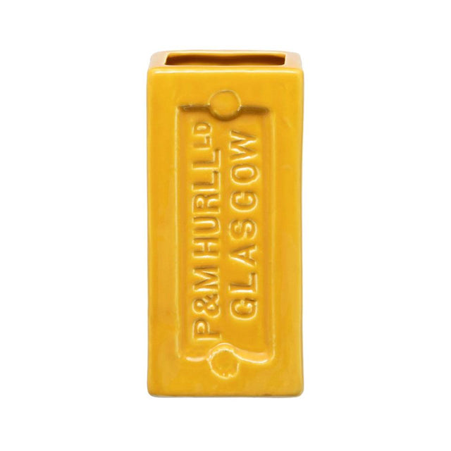 Yellow Glasgow Brick Vase Front Facing