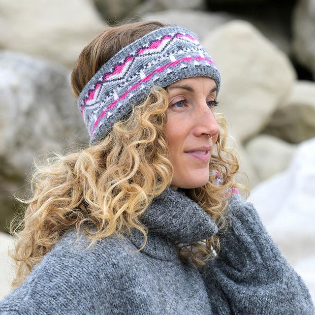 Grey Mix Fairisle Headband