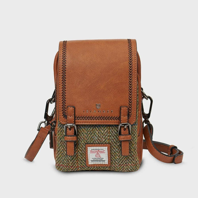 Islander Harris Tweed Chestnut Herringbone Baby Jura Cross Body Bag