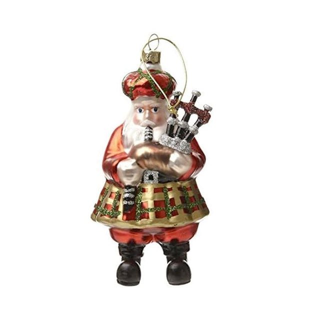 Santa with Bagpipes Christmas Bauble