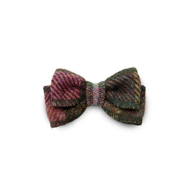 Pink and Green Tartan Harris Tweed Hair Bow