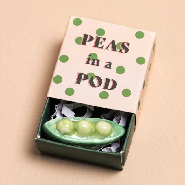 Tiny Matchbox Ceramic Token Peas