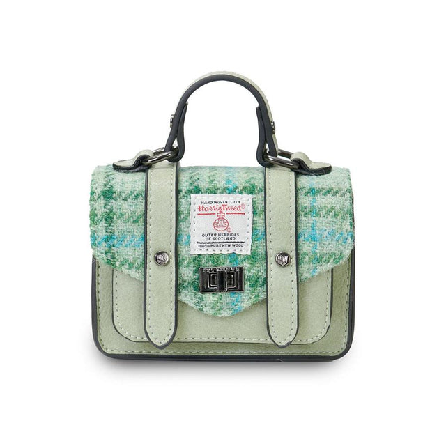 Islander Harris Tweed Wee Satchel in Mint Tartan