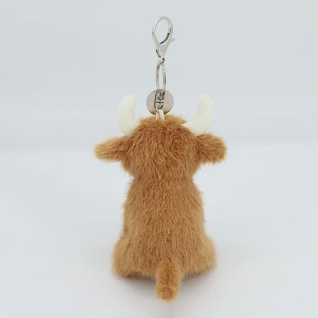 Brown Highland Cow Keyring