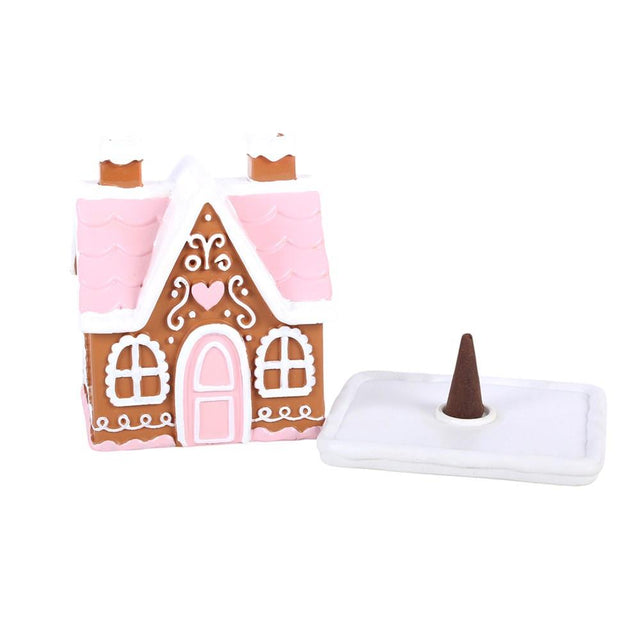 Pink Gingerbread House Incense Cone Burner