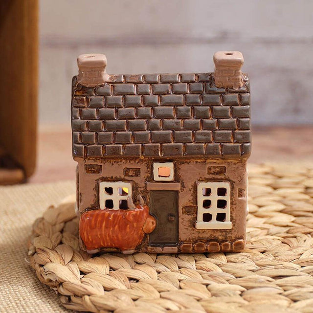 Highland Cow Stoneware Bothy Candle Holder
