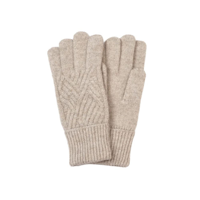 Oatmeal Cable Knit Gloves