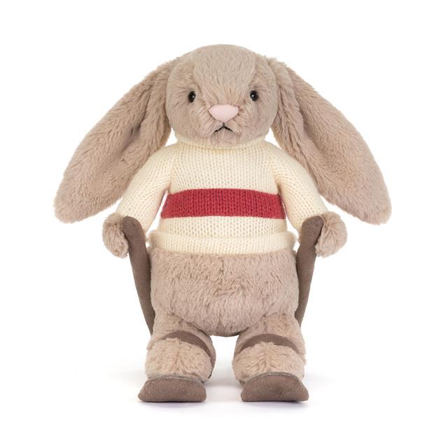 Jellycat Bashful Bunny Gold Medal Ski Outfit Front Facing