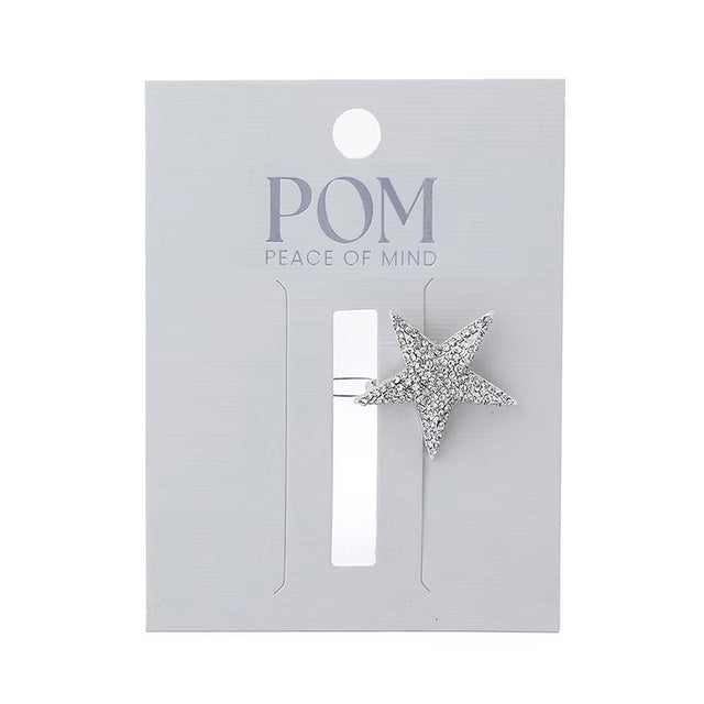 Silver Crystal Star Hair Clip